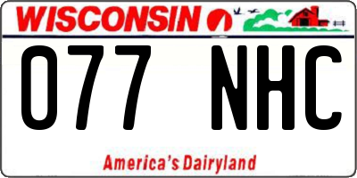 WI license plate 077NHC