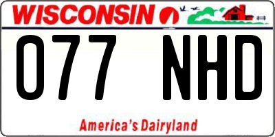 WI license plate 077NHD