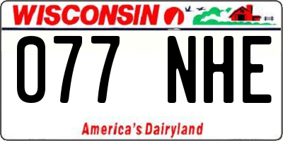 WI license plate 077NHE
