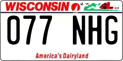 WI license plate 077NHG