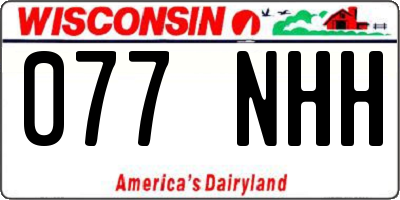 WI license plate 077NHH