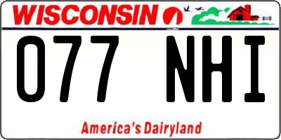 WI license plate 077NHI