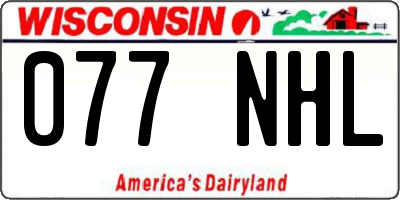 WI license plate 077NHL