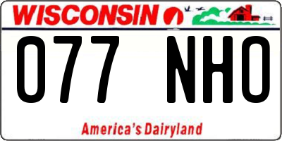 WI license plate 077NHO