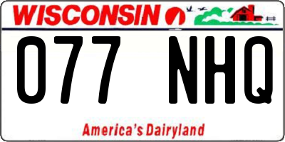 WI license plate 077NHQ