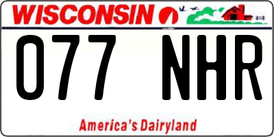 WI license plate 077NHR