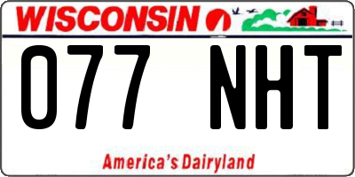 WI license plate 077NHT