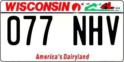 WI license plate 077NHV