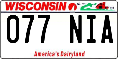 WI license plate 077NIA