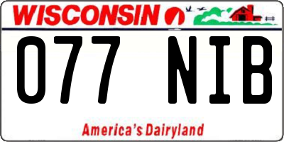 WI license plate 077NIB