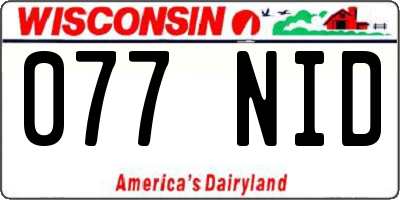 WI license plate 077NID