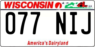 WI license plate 077NIJ