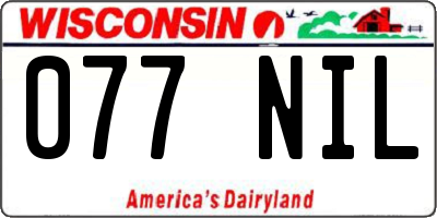 WI license plate 077NIL