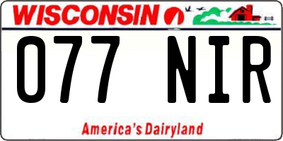 WI license plate 077NIR