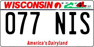 WI license plate 077NIS