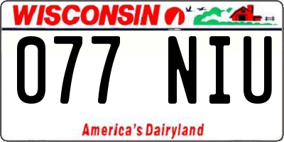 WI license plate 077NIU