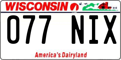 WI license plate 077NIX