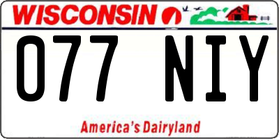 WI license plate 077NIY