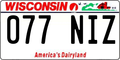 WI license plate 077NIZ