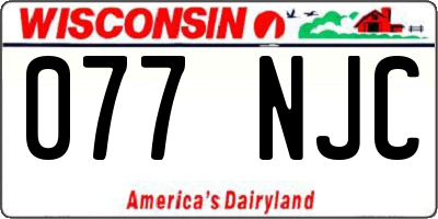 WI license plate 077NJC