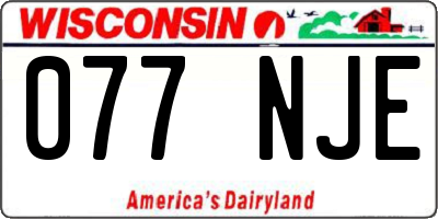 WI license plate 077NJE