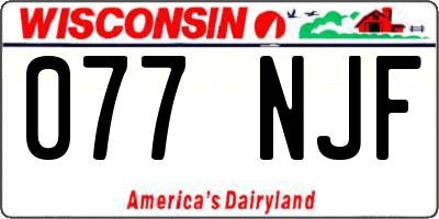 WI license plate 077NJF