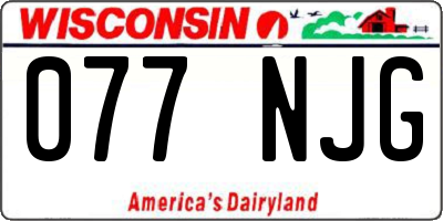 WI license plate 077NJG