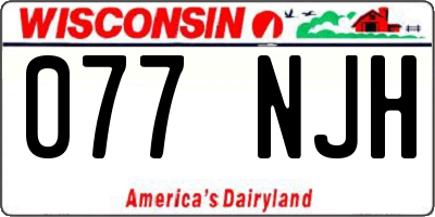WI license plate 077NJH