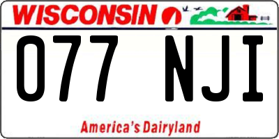 WI license plate 077NJI