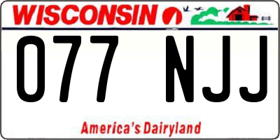 WI license plate 077NJJ