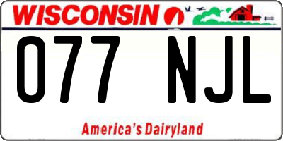 WI license plate 077NJL