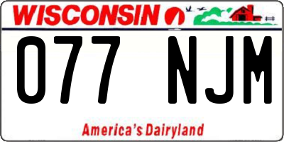 WI license plate 077NJM