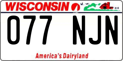 WI license plate 077NJN
