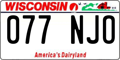 WI license plate 077NJO