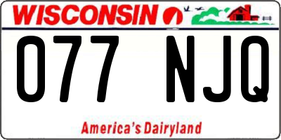 WI license plate 077NJQ