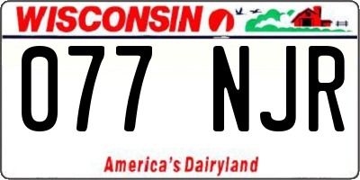 WI license plate 077NJR