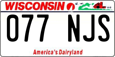WI license plate 077NJS