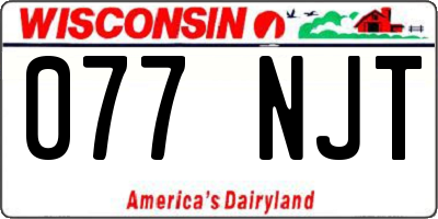 WI license plate 077NJT