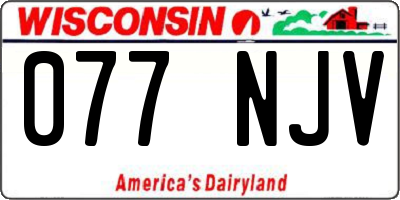 WI license plate 077NJV