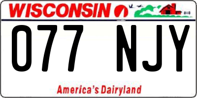 WI license plate 077NJY