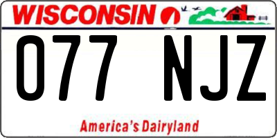WI license plate 077NJZ