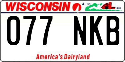 WI license plate 077NKB