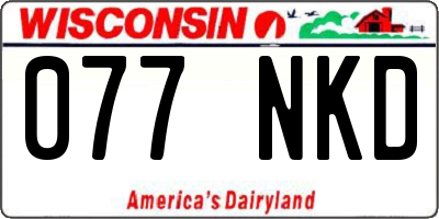 WI license plate 077NKD