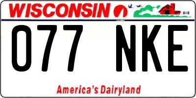 WI license plate 077NKE
