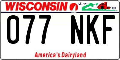 WI license plate 077NKF