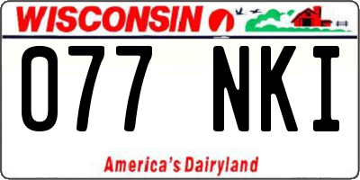 WI license plate 077NKI