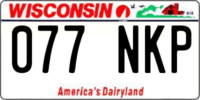 WI license plate 077NKP