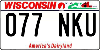 WI license plate 077NKU