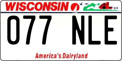 WI license plate 077NLE