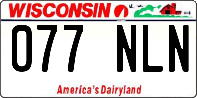 WI license plate 077NLN